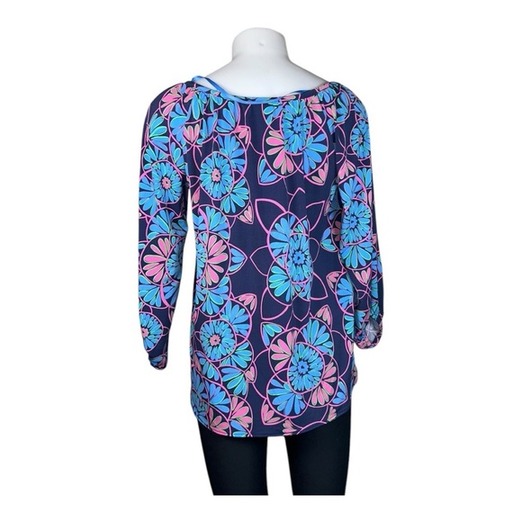 Tori Richard Honolulu Women’s XS Scoop Neck Cordoba Floral Printed Blouse Top - Picture 3 of 10